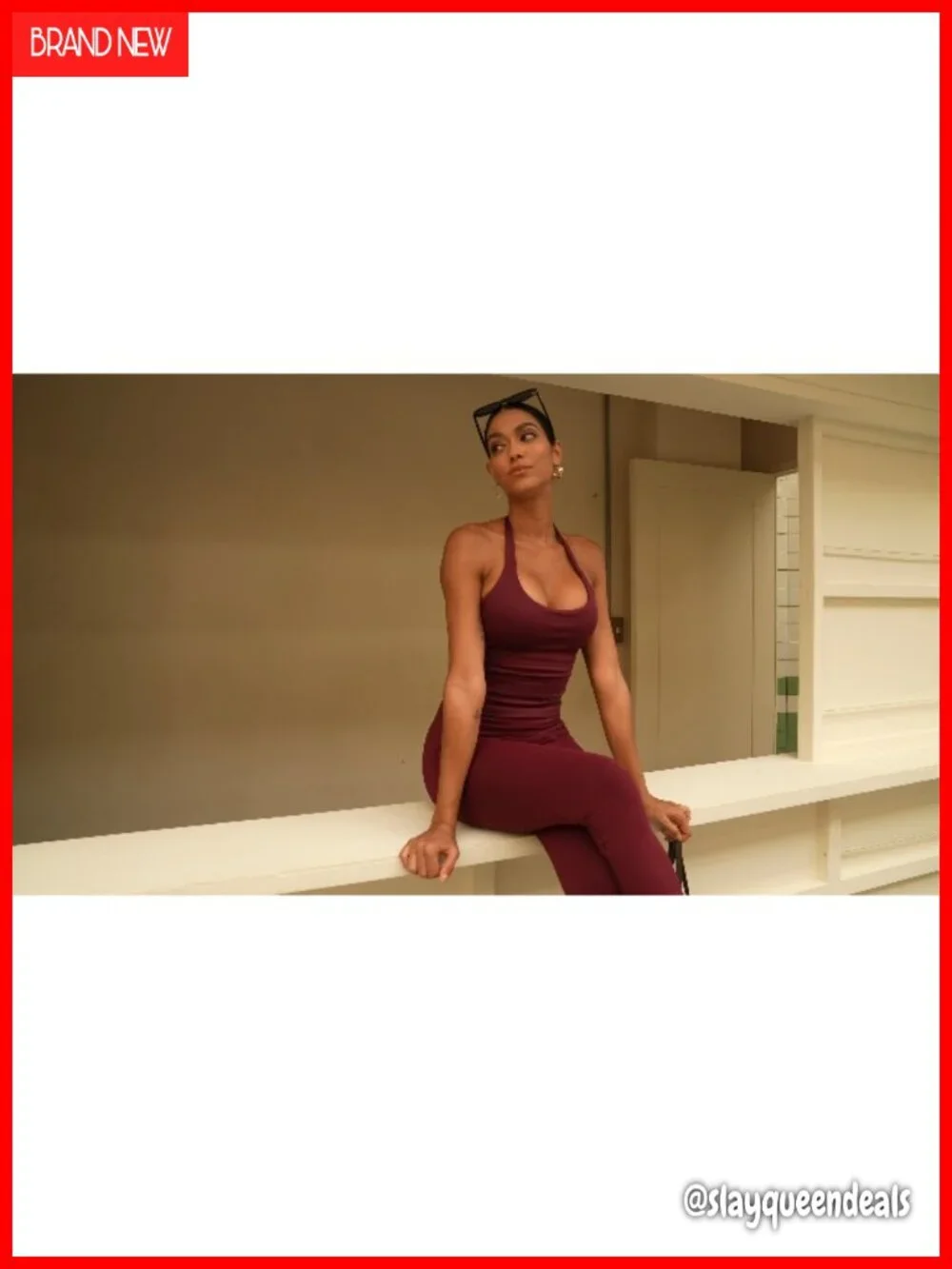 Halter Tank Top Longline Backless Built-in Bra Compression Crop Top for Gym